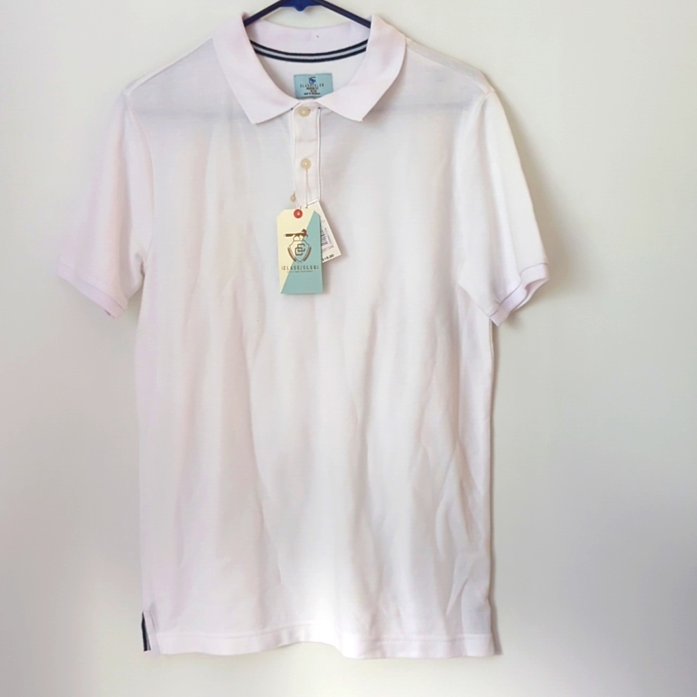 Big Boys Class Club White Polo Size 18/20 NWT